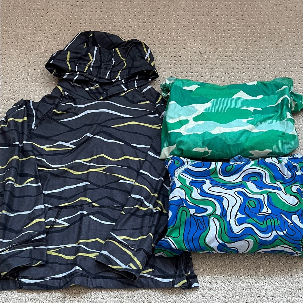THREE Hanna Andersson Kids Long Sleeve Hoody Sunshirts